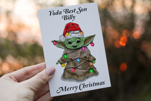 Yoda Best Son Merry Christmas Card, Yoda Christmas Card